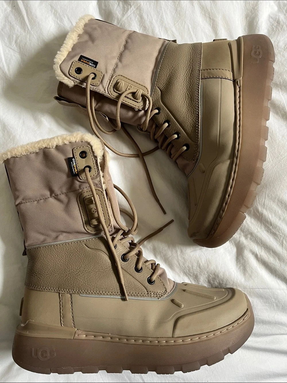 UGG Men's Size 10 City Butte 1153390 DUNE Leather Waterproof Snow Rain boots